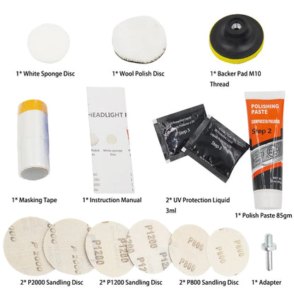 Headlight Restoration Kit Car Light Polisher Restorer Repair Polishing Paste Detailing Plastic Headlamp Waxing Liquid Polymer