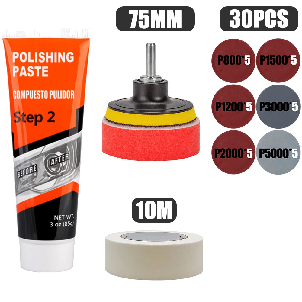 Headlight Restoration Kit Car Light Polisher Restorer Repair Polishing Paste Detailing Plastic Headlamp Waxing Liquid Polymer