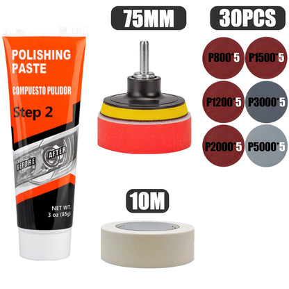 Headlight Restoration Kit Car Light Polisher Restorer Repair Polishing Paste Detailing Plastic Headlamp Waxing Liquid Polymer