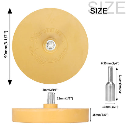 SIFANG Car Eraser Wheel Adhesive Remover Rubber Wheel, Smooth Power Drill Adapter, Paint Repair Rubber Vinyl Decals Removal Tool