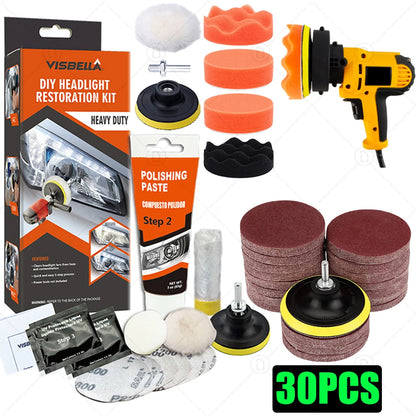 Headlight Restoration Kit Car Light Polisher Restorer Repair Polishing Paste Detailing Plastic Headlamp Waxing Liquid Polymer