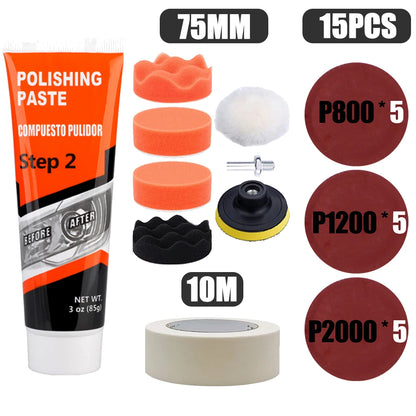 Headlight Restoration Kit Car Light Polisher Restorer Repair Polishing Paste Detailing Plastic Headlamp Waxing Liquid Polymer